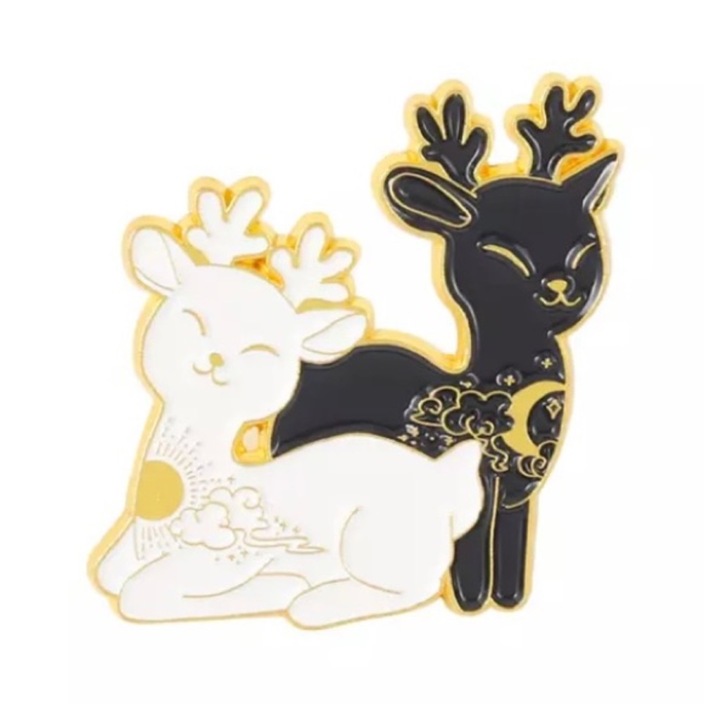 6/$30 Night & Day Reindeers Enamel Pin
